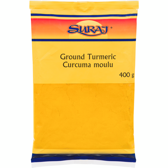 Suraj Curcuma moulu (Pisi Haldi) 400 g, 1,32 $/100g