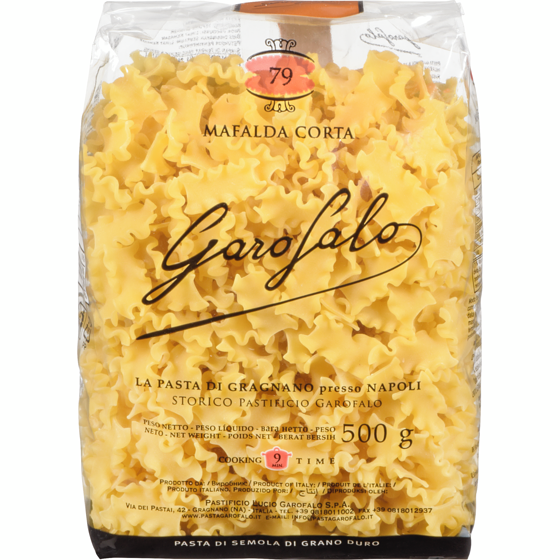 Garofalo Durum Wheat Pasta Mafalda Corta 79 500 g, $0.85/100g