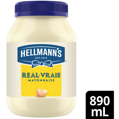Hellmann’s Mayonnaise Vraie idéale avec frites, burgers et salades 890 ml, 0,67 $/100ml