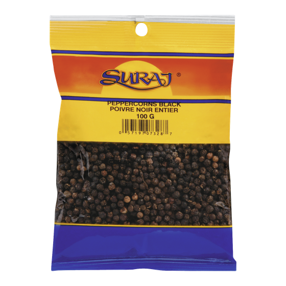Suraj Grains de poivre noir (Kali Mirch) 100 g, 2,79 $/100g