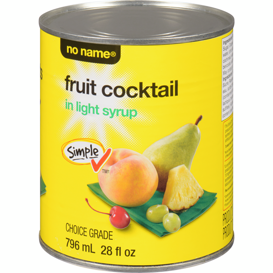 No Name Fruit Cocktail in Light Syrup 796 ml, $0.44/100ml