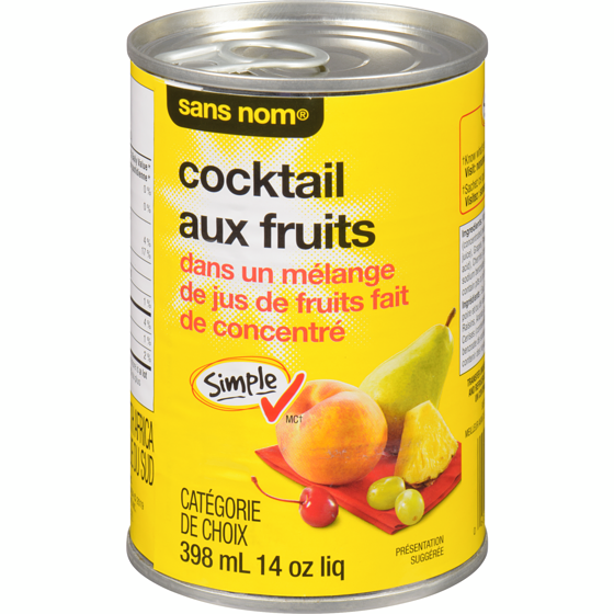 Sans Nom Cocktail aux fruits dans un mélange de jus de fruits fait de concentré 398 ml, 0,75 $/100ml