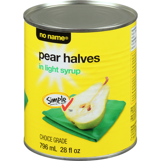 No Name Pear Halves in Light Syrup 796 ml, $0.66/100ml