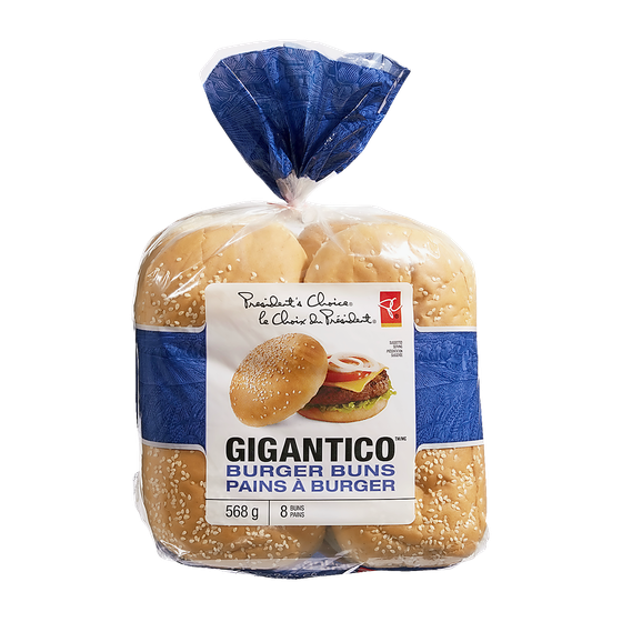 le Choix du Président Pains à burger Gigantico 8x71.0 g, 0,83 $/100g