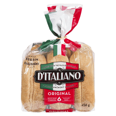 D'Italiano Original Sausage Buns 456 g, $0.88/100g