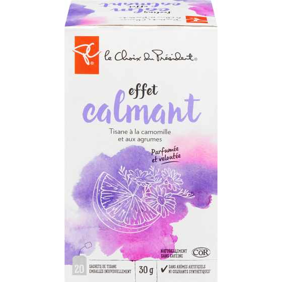 le Choix du Président Tisane Effet Calmant À La Camomille Et Aux Agrumes 20 ea, 0,25 $/1ch