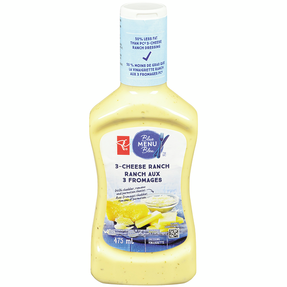 PC Blue Menu 3-Cheese Ranch Dressing 475 ml, $0.80/100ml