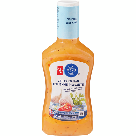 PC Menu Bleu Vinaigrette italienne piquante 475 ml, 0,95 $/100ml