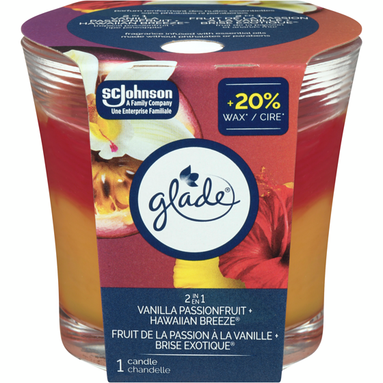 Glade Jar Scented Candle Air Freshener, Vanilla Passionfruit & Hawaiian Breeze 1 ea, $7.99/1ea