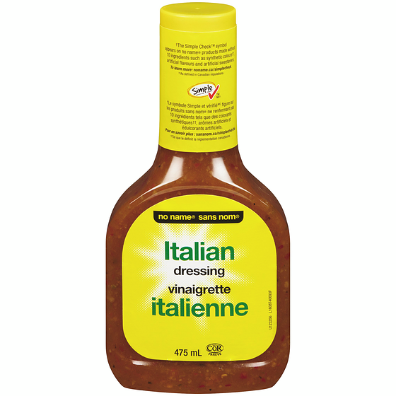 Sans Nom Vinaigrette italienne 475 ml, 0,84 $/100ml