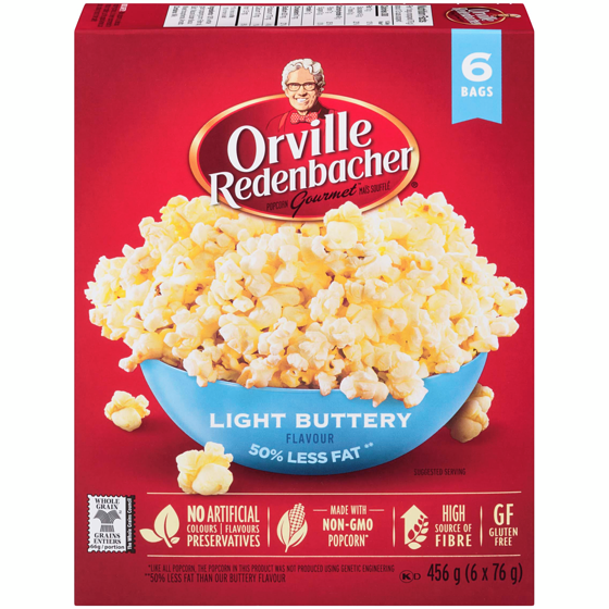 Orville Popcorn, Buttery Light 6x76.0 g, $1.53/100g