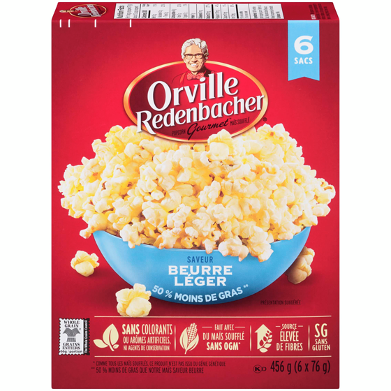 Orville Redenbacher’s Maïs soufflé saveur de beurre léger 6x76.0 g, 1,10 $/100g
