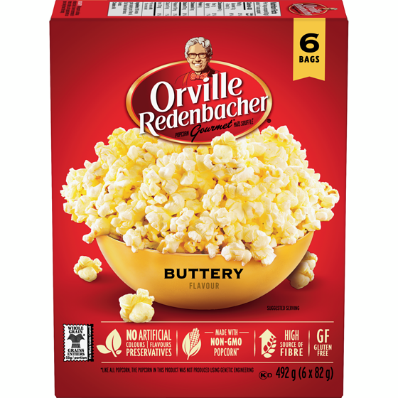 Orville Popcorn Bowl, Buttery 6x82.0 g, $1.42/100g