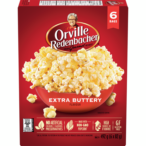 Orville Popcorn Bowl, Extra Buttery     6x82.0 g, $1.42/100g