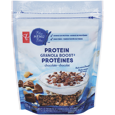 PC Blue Menu Protein & Chocolate Granola Boost Cereal 325 g, $1.69/100g