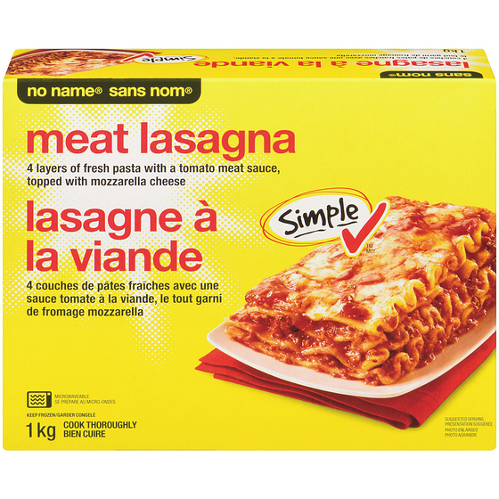 No Name Meat Lasagna 1 kg, $0.75/100g
