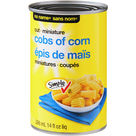 No Name Miniature Cut Cobs of Corn 398 ml, $0.58/100ml