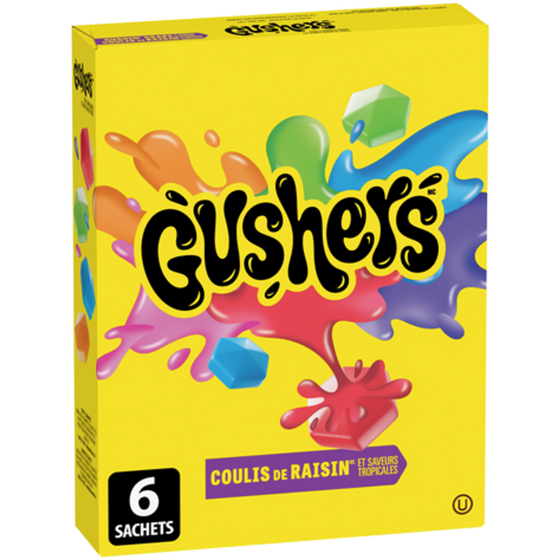 Betty Crocker Gushers aux fruits Coulis de raisin et Saveurs tropicales 138 g, 3,25 $/100g