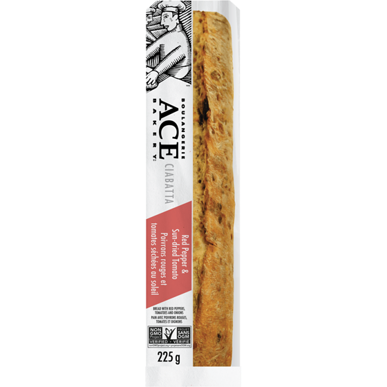 ACE Red Pepper & Tomato Ciabatta 225 g, $1.78/100g