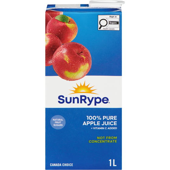 SunRype Pure Apple Juice 1 l, $0.25/100ml