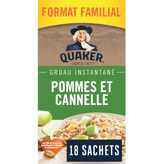 Quaker Gruau instantané Pommes et cannelle 594 g, 1,18 $/100g