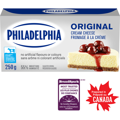 Philadelphia Fromage à la crème original en bloc 250 g, 2,32 $/100g