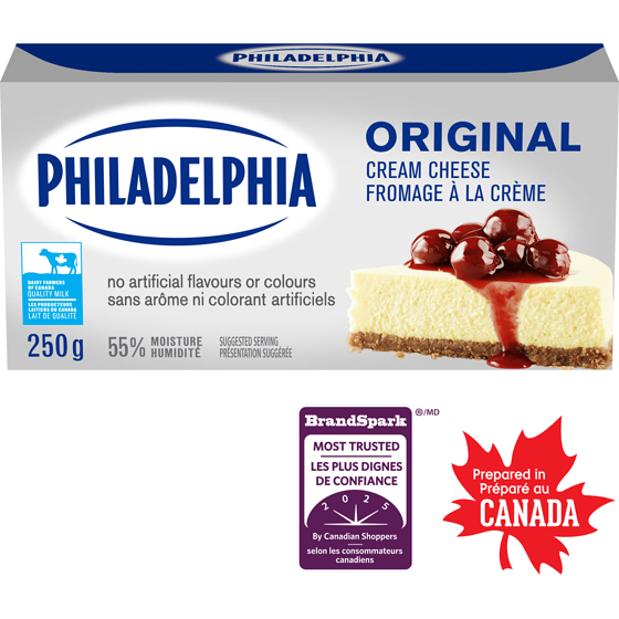 Philadelphia Fromage à la crème original en bloc 250 g, 2,32 $/100g
