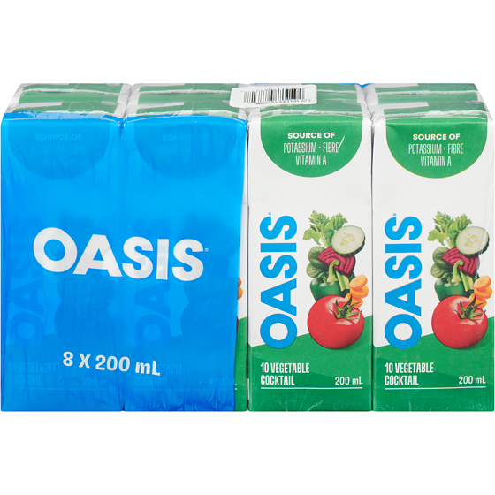 Oasis 10 Vegetable Cocktail Veggie Juice 8x200.0 ml, $0.28/100ml