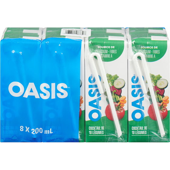 Oasis Jus cocktail 10 légumes 8x200.0 ml, 0,37 $/100ml