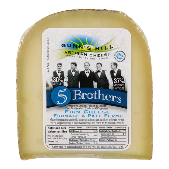 null Gunn's Hill Five Brothers Cheese $61.90/1kg $28.09/1lb