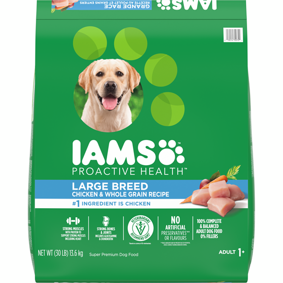 Iams Proactive Health Large Breed Chicken & Whole Grains Adult Dry Dog Food 13.6 kg, $0.45/100g