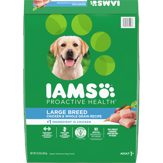 Iams Proactive Health Large Breed Chicken & Whole Grains Adult Dry Dog Food 6.804 kg, $0.55/100g
