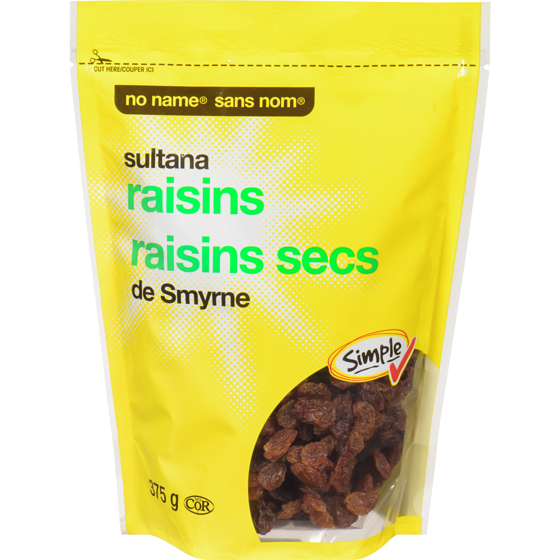 No Name Sultana Raisins 375 g, $1.41/100g