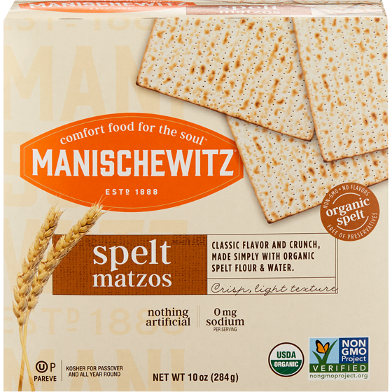 Manischewitz Organic Spelt Matzo Crackers 284 g, $3.98/100g