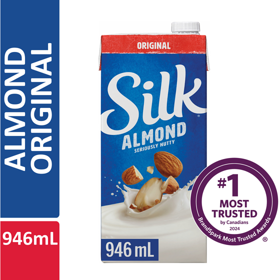 Silk Almond Milk Alternative, Original, Dairy Free, Shelf Stable 946 ml, $0.32/100ml