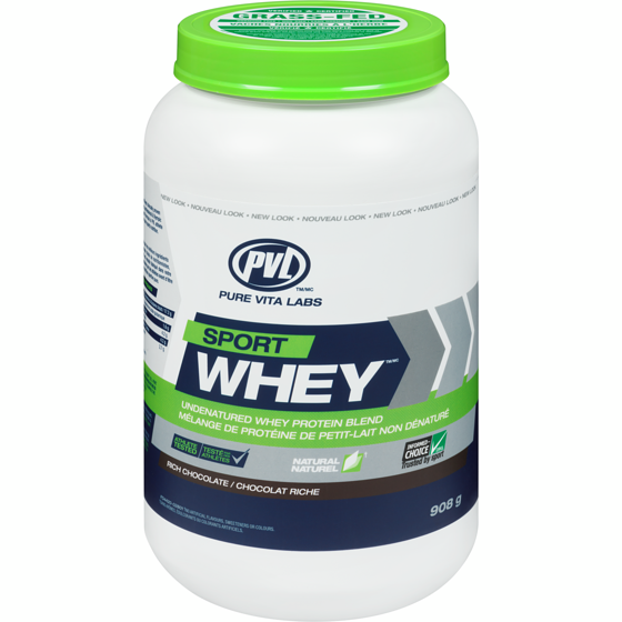 PVL Essentials Protéines en poudre Sport Whey riche chocolat 908 g, 4,96 $/100g