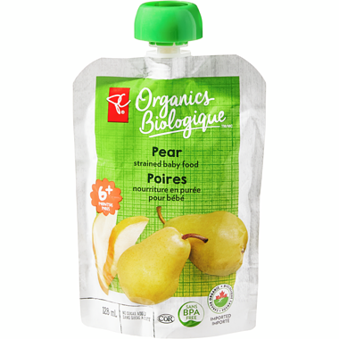 PC Organics Pear Strained Baby Food