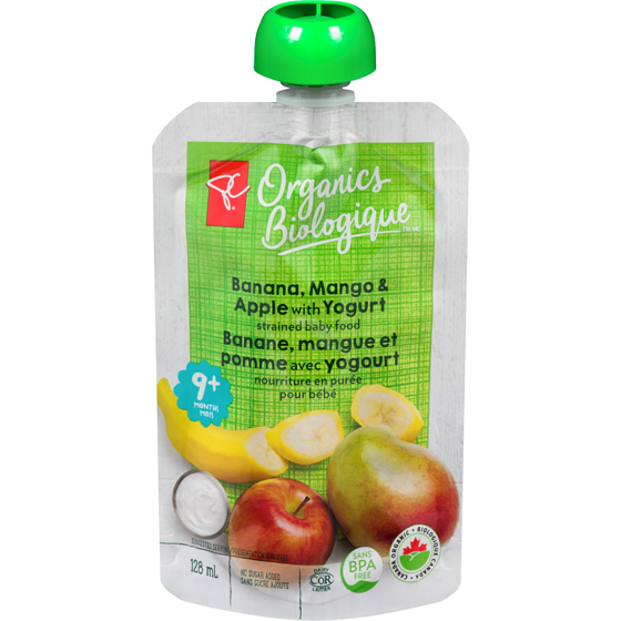 PC Organics Banana, Mango & Apple Yogurt