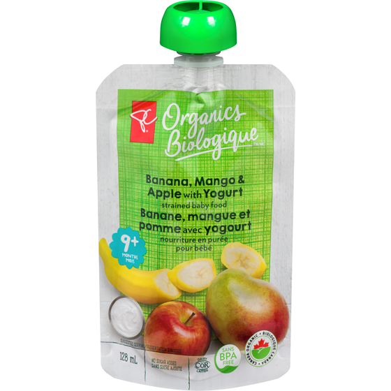 PC Organics Organic Banana, Mango & Apple Yogurt