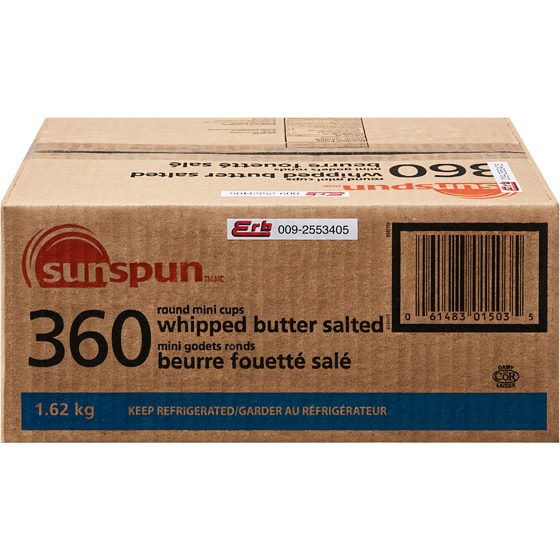 Sunspun Salted Whipped Butter Round Mini Cups  360x4.5 g, $2.22/100g