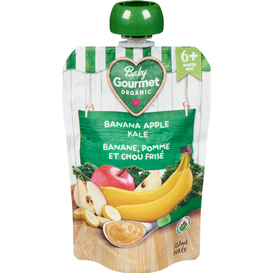 Baby Gourmet Purée Biologique Banane, pomme et chou frisé 128 ml, 1,79 $/100ml