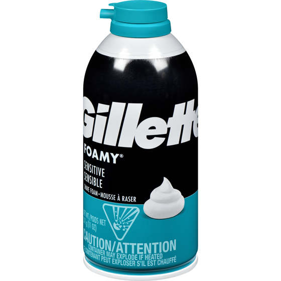 Gillette Mousse à raser  Foamy Sensible 311 g, 1,22 $/100g