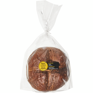 null Boule de pain Pumpernickel, non tranchée 574 g, 0,78 $/100g
