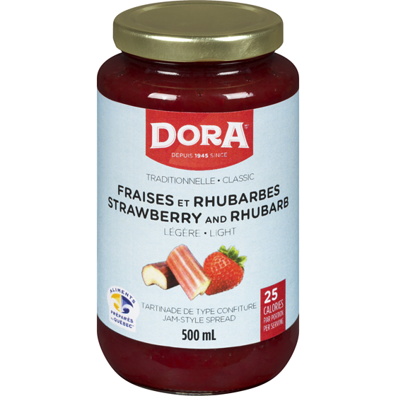 Dora Jam-Style Spread Strawberry and Rhubarb Light  500 ml, $0.70/100ml