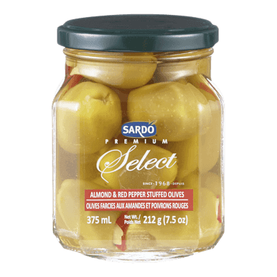 Sardo Olives, Almond & Red Pepper 375 ml, $2.40/100ml