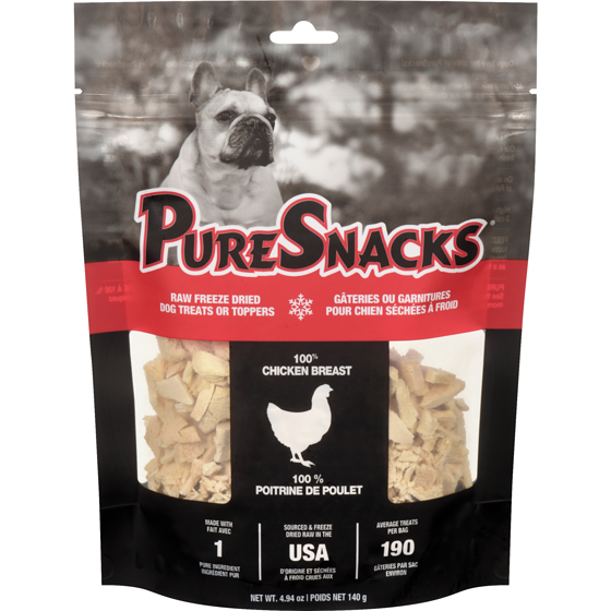 PureSnacks Gâteries pour chien à la poitrine de poulet en format avantageux PureSnacks, 4,94 oz/140 g 140 g, 12,50 $/100g
