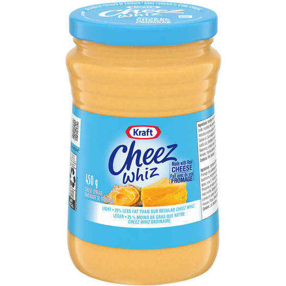 Kraft Tartinade De Fromage Léger Cheez Whiz 450 g, 1,66 $/100g