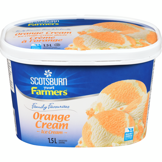 Scotsburn Family Favourites Orange Cream Ice Cream 1.5 l, $0.52/100ml