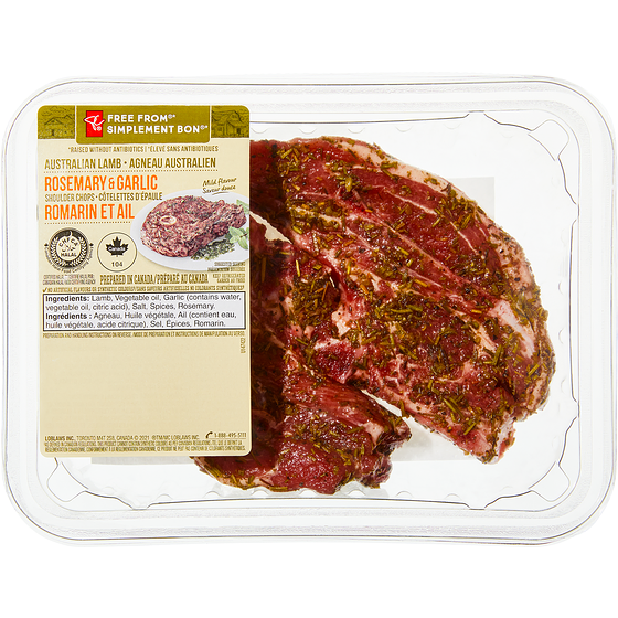 PC Australian Lamb Shoulder Chops Rosemary & Garlic PC.ca