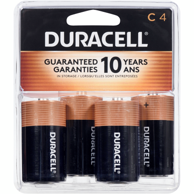 Duracell Coppertop Alkaline Batteries, C 4 ea, $3.00/1ea